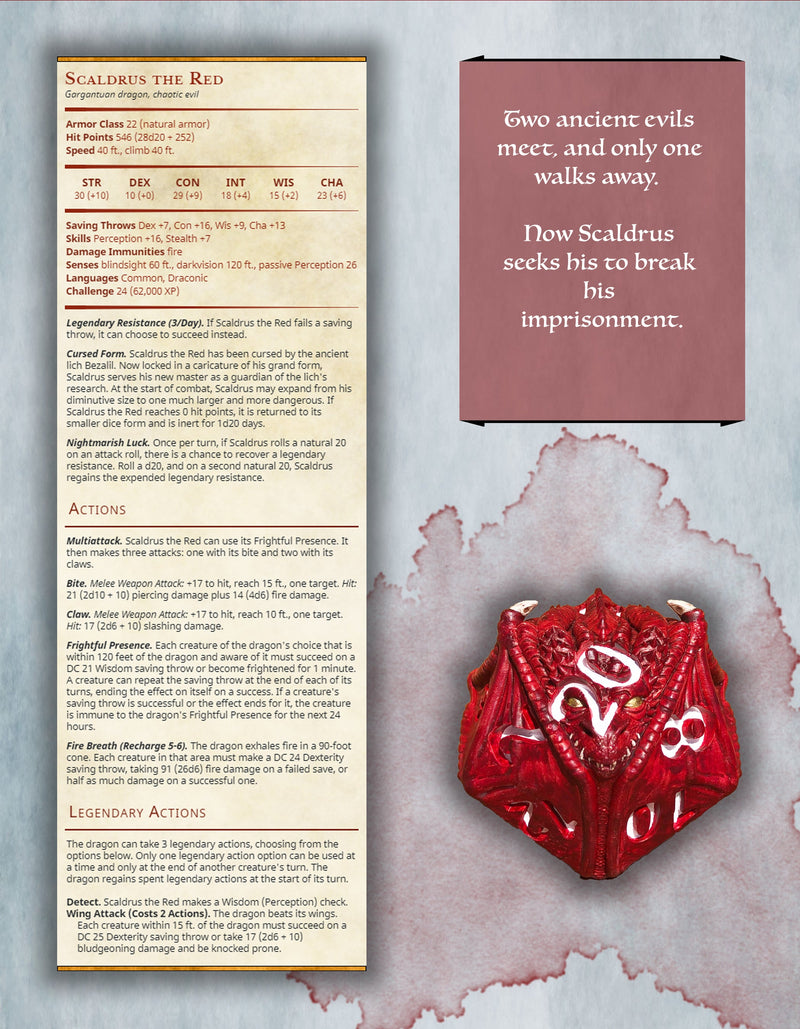 Scaldrus the Red D20 Dragon Dice Miniature Noble Dwarf Exclusive Primed Wholesale