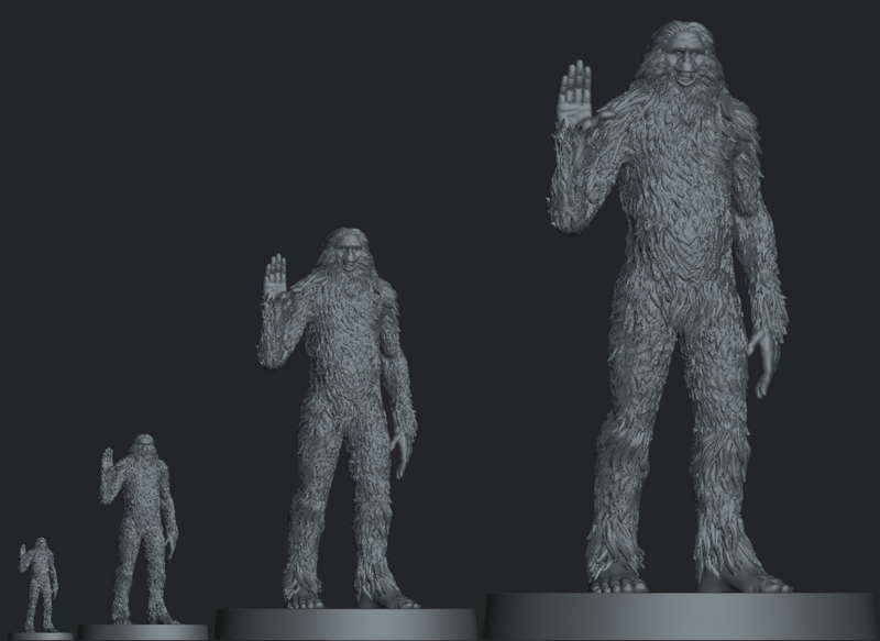 BLURRY THE SASQUATCH  Secret Unknown Stuff-Escape from Dulce 3D Printed Miniature