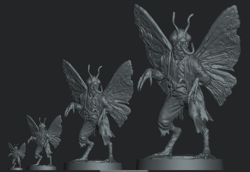 DR. TERRY THE MOTHMAN Secret Unknown Stuff-Escape from Dulce 3D Printed Miniature