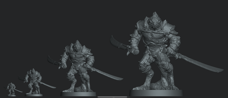 LIZARD MAN COMMANDER Secret Unknown Stuff-Escape from Dulce 3D Printed Miniature