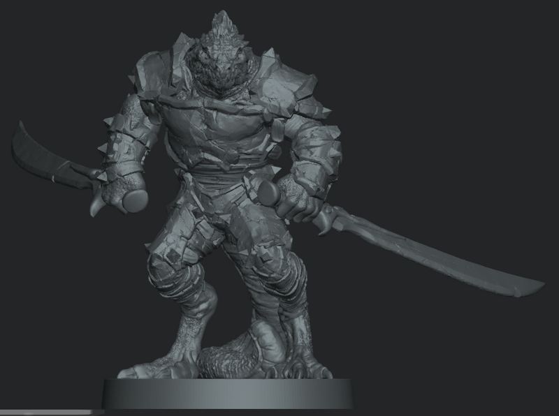 LIZARD MAN COMMANDER Secret Unknown Stuff-Escape from Dulce 3D Printed Miniature