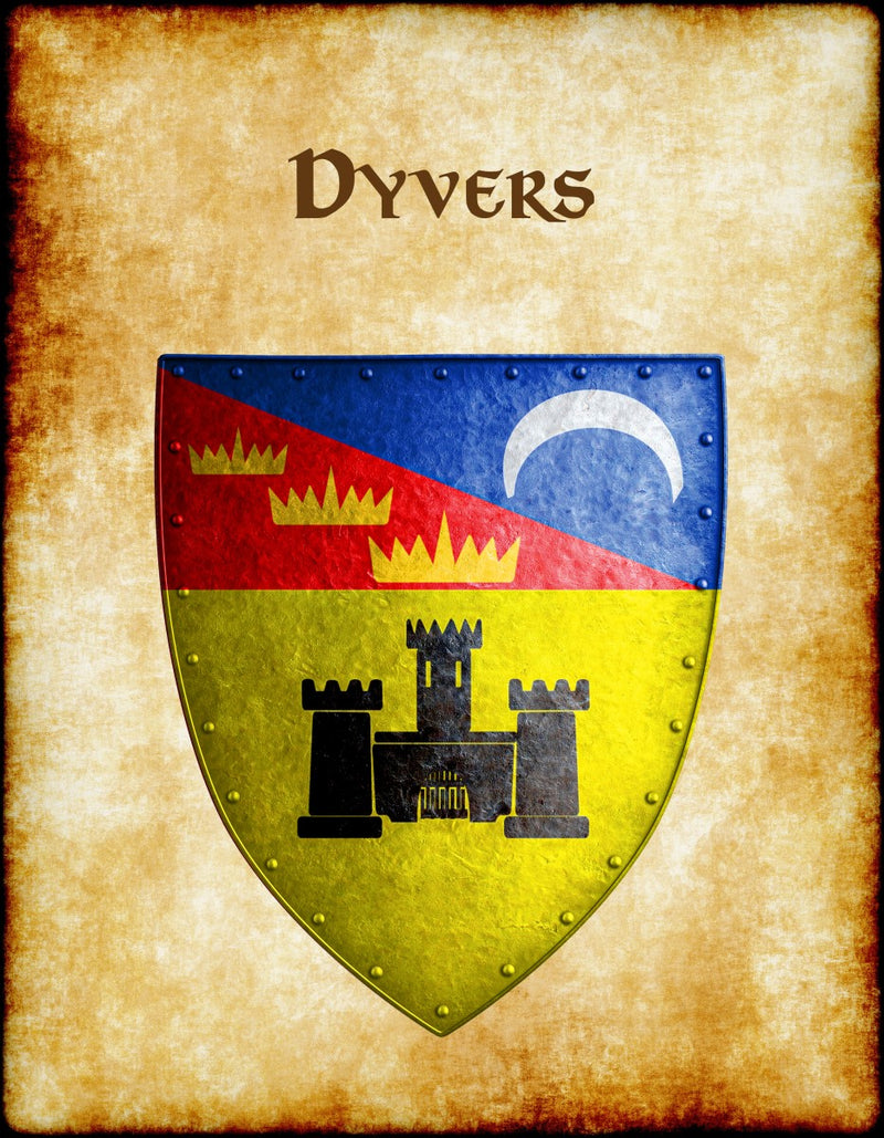 Dyvers Heraldry of Greyhawk Anna Meyer Cartography Canvas Art Print