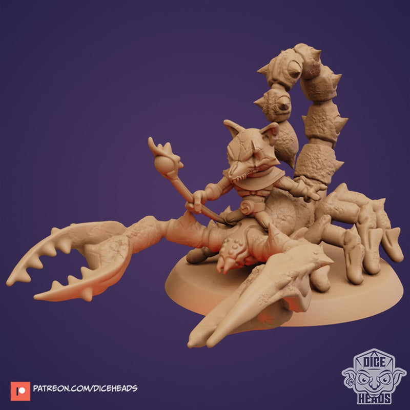 Rommel The Scorpian Rider 3D Printed Miniature Legends of Calindria Primed