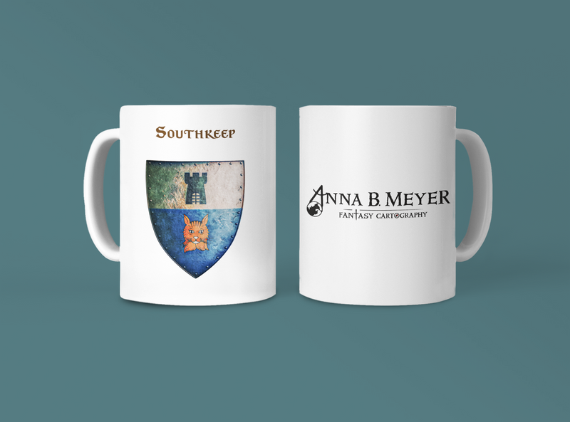 Southkeep Heraldry of Greyhawk Anna Meyer Cartography Coffee Mug 11oz/15oz