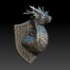 01 Hestial The Autumn Forest Dragon Bust - Monstrous Menagerie 3D Printed Dragon Miniature