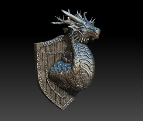 01 Hestial The Autumn Forest Dragon Bust - Monstrous Menagerie 3D Printed Dragon Miniature