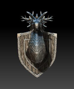 Alternative view of 01 Hestial The Autumn Forest Dragon Bust - Monstrous Menagerie 3D Printed Dragon Miniature