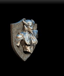 Angle View of Pit Fiend Female Trophy Bust capturing infernal presence and muscular contours