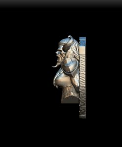 Left Profile of Pit Fiend Female Trophy Bust emphasizing fanged snarl and jawline