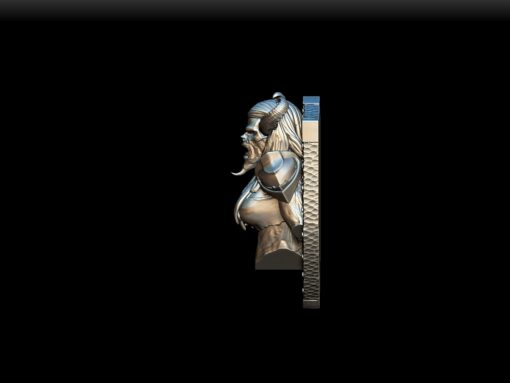 Left Profile of Pit Fiend Female Trophy Bust emphasizing fanged snarl and jawline