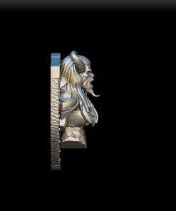Right Profile of Pit Fiend Female Trophy Bust highlighting curved horns and scaled features