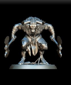 70 Minotaur Full-Body Miniature – Monstrous Menagerie Front View showing muscular build and snarling face
