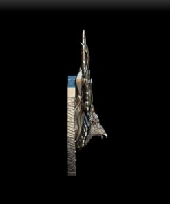 Right Profile of Phoenix Trophy Bust highlighting feather textures and flowing flames