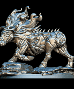 72 Gorgon Full-Body Miniature – Monstrous Menagerie Front View showing armored chest and lowered head