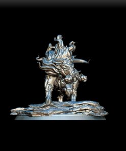 Angle View of Gorgon Full-Body Miniature capturing dynamic forward charge and trampling hooves