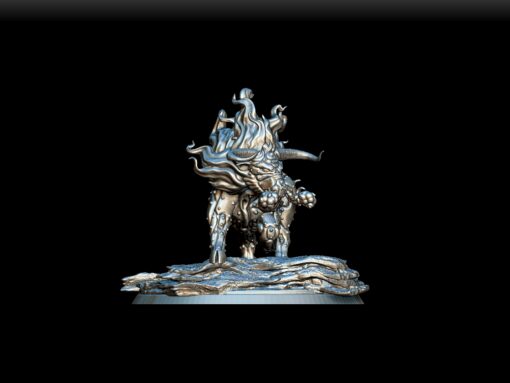 Angle View of Gorgon Full-Body Miniature capturing dynamic forward charge and trampling hooves