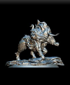 Right Profile of Gorgon Full-Body Miniature displaying iron-plated flank and muscular leg