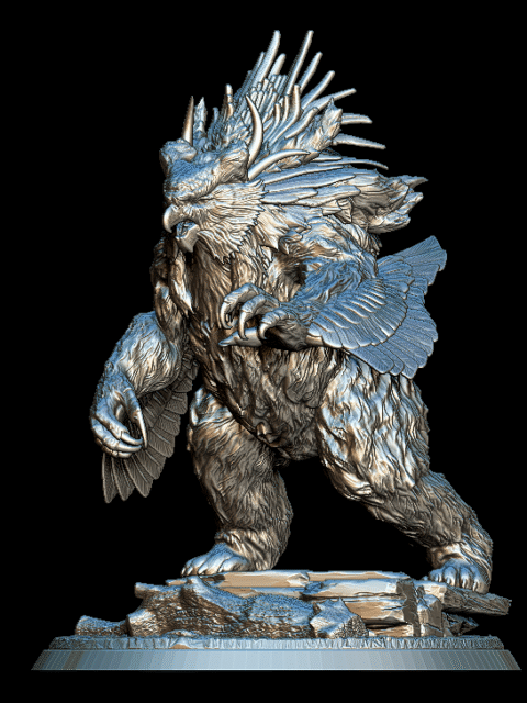 Owlbear full-body miniature complete predator detail