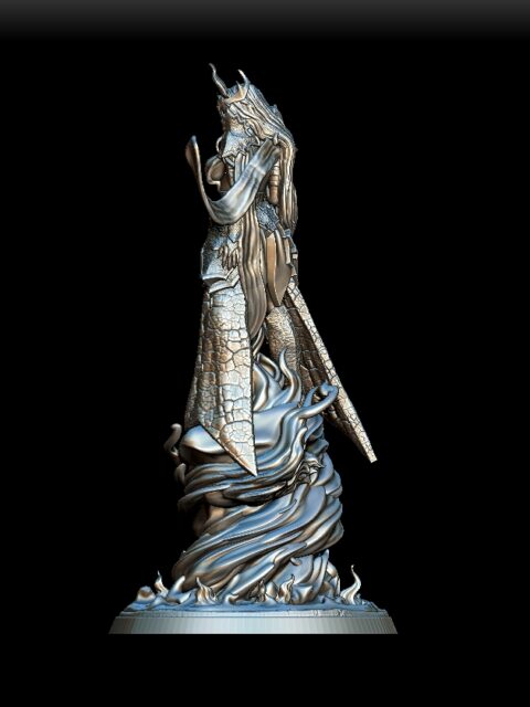 Efreeti miniature left profile, infernal stance