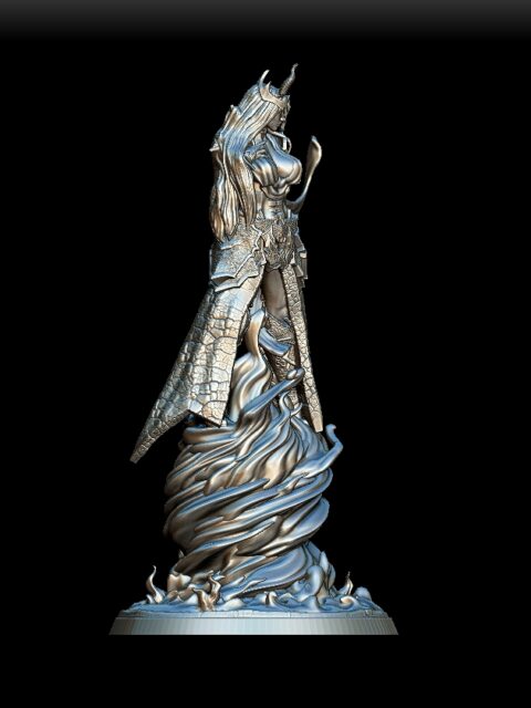 Efreeti miniature right profile, elemental detail