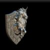 Nightshade Unicorn bust angled view with shield backplate