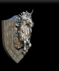 Nightshade Unicorn bust angled view with shield backplate