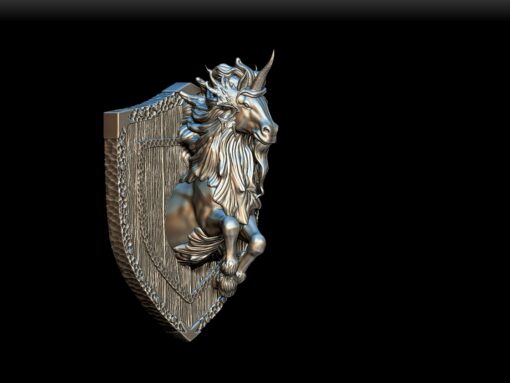 Nightshade Unicorn bust angled view with shield backplate
