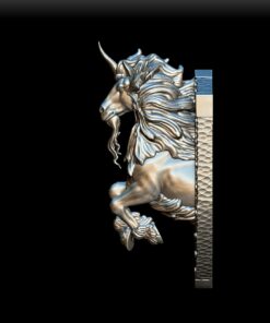 Nightshade Unicorn bust left profile, flowing mane