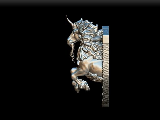 Nightshade Unicorn bust left profile, flowing mane