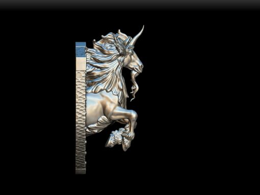 Nightshade Unicorn bust right profile, spiraled horn
