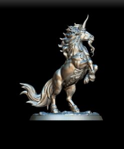 Nightshade Unicorn miniature right profile, spectral stance
