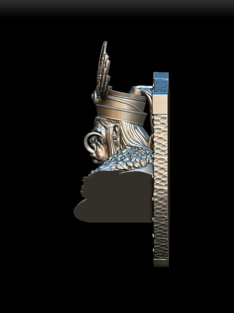 Gruulga Bloodwomb bust left profile, tusks and scars