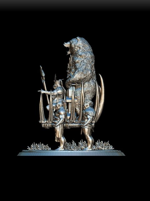 Gruulga Bloodwomb miniature left profile, tusks and scars