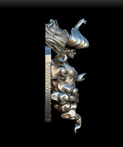 Djinn bust right profile, elemental textures
