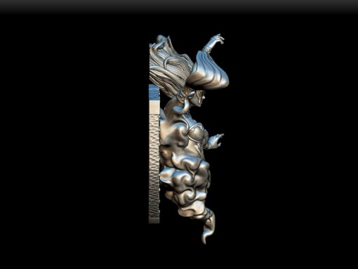 Djinn bust right profile, elemental textures