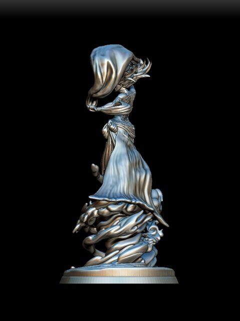 Djinn miniature left profile, elegant silhouette