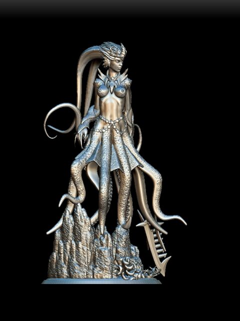 Krakena full-body angled view with tentacles unfurled