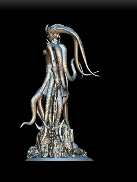 Krakena miniature left profile, aquatic anatomy