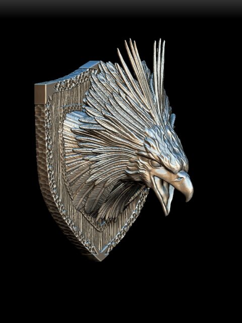 Roc bust angled view with shield backplate