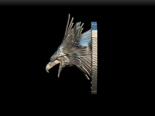 Roc bust left profile, layered plumage