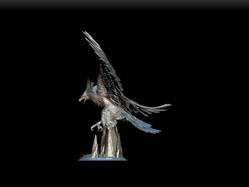 Roc miniature left profile, wingspan and hooked beak