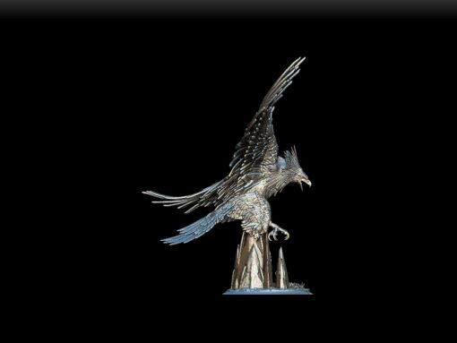 Roc miniature right profile, layered plumage