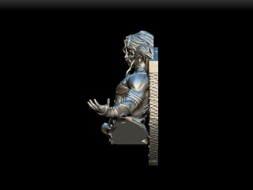 Marid bust left profile, aquatic crest