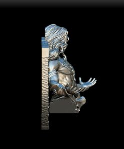 Marid bust right profile, scaled textures