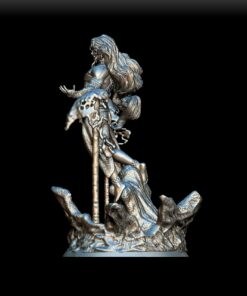 Marid miniature left profile, elemental textures