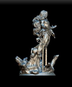 Marid miniature right profile, flowing crest