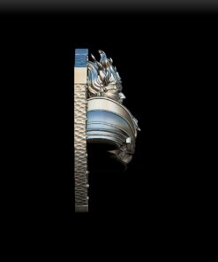 Azer King Pyronis Flameborn bust right profile, flame crown