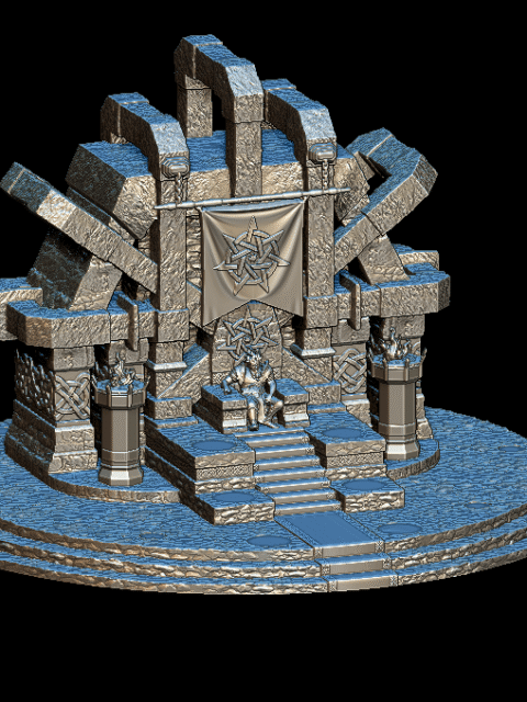 Azer King Pyronis Flameborn full-body miniature complete sovereign detail