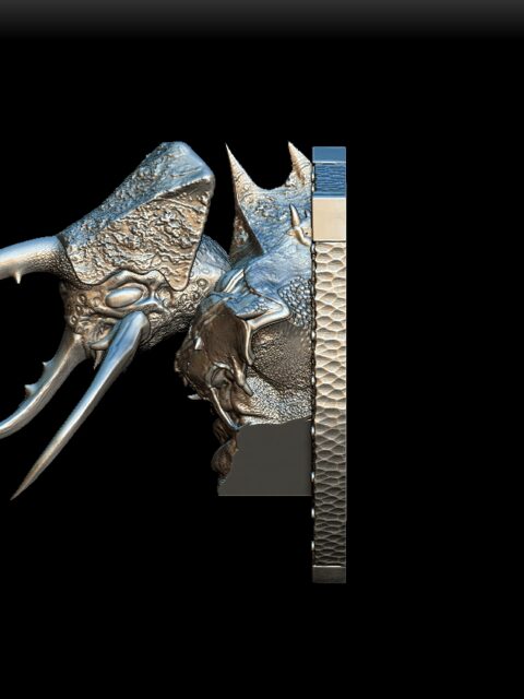 Umber Hulk bust left profile, insectoid mandibles