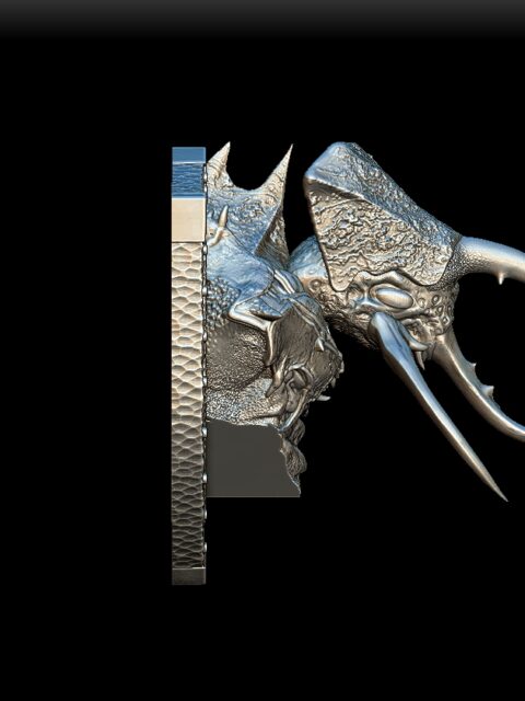 Umber Hulk bust right profile, armored carapace